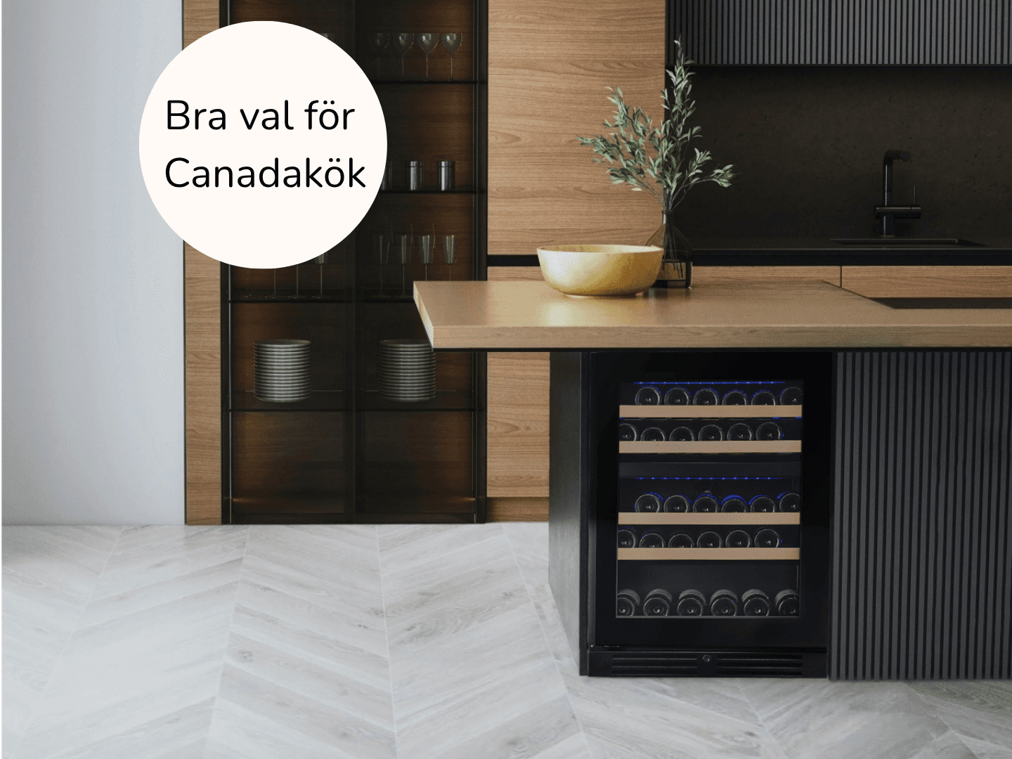 Svarta vinkylar för underbänk