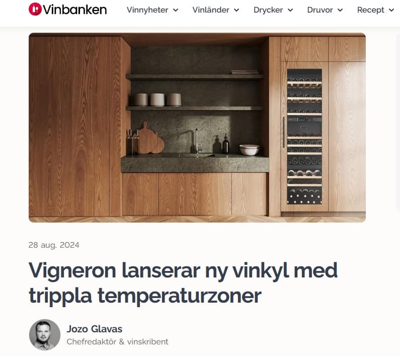 Vigneron lanserar ny vinkyl med trippla temperaturzoner