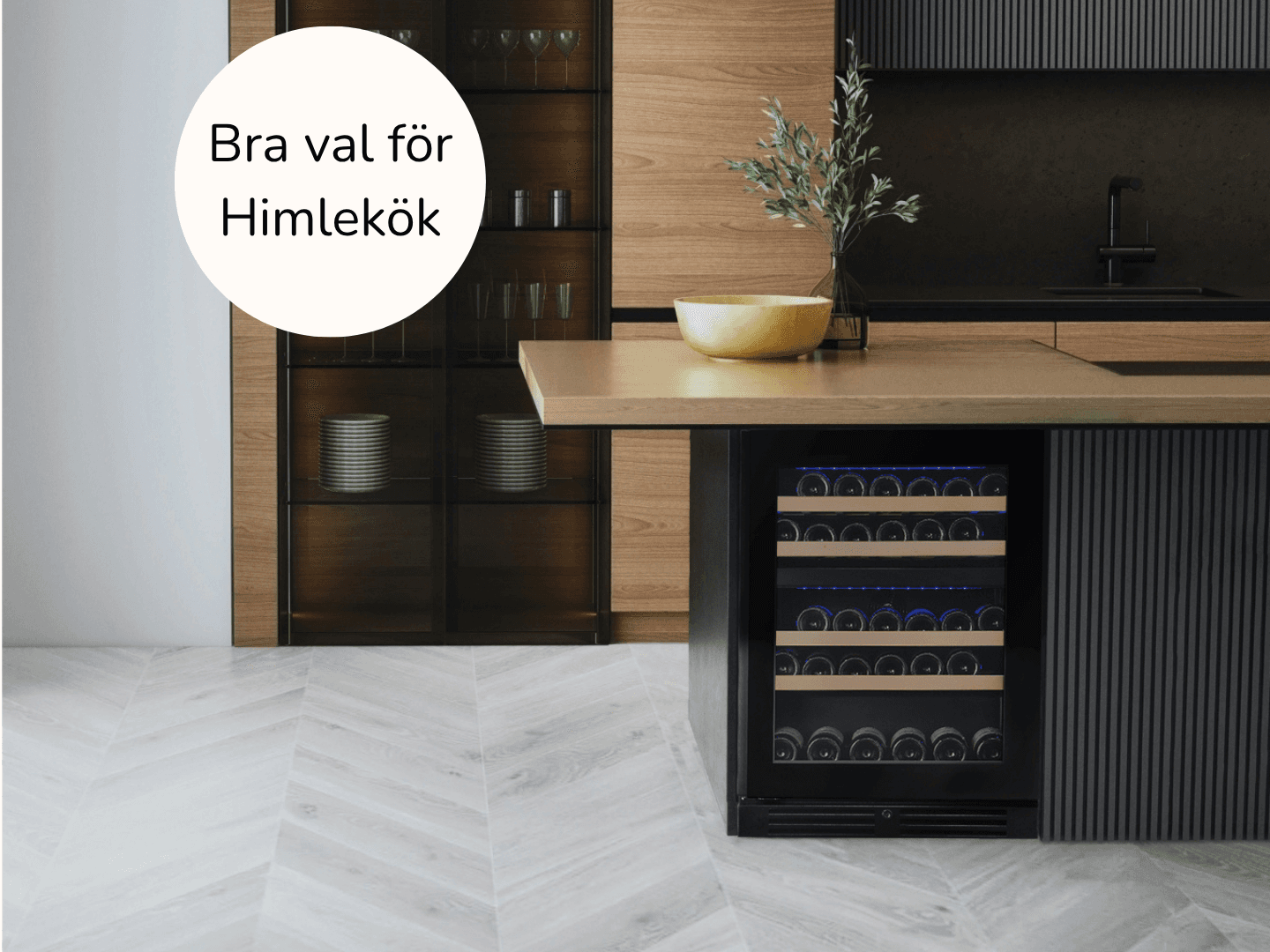 Svarta vinkylar för underbänk