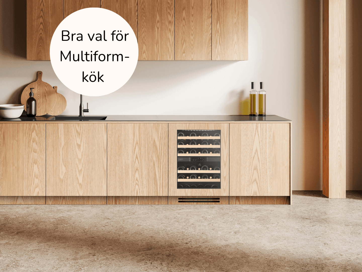 Integrerade vinkylar för underbänk