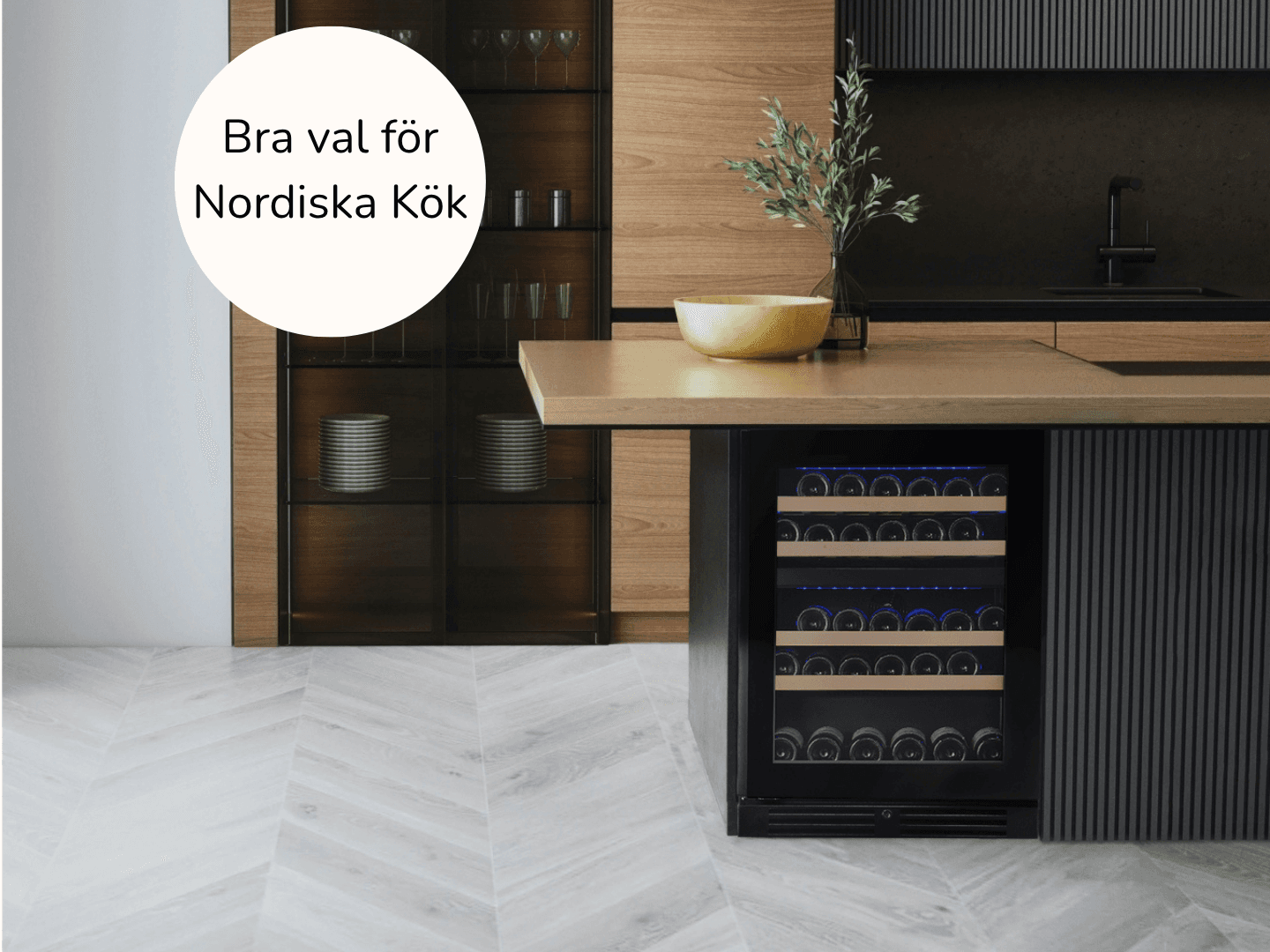 Svarta vinkylar för underbänk